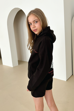 Mini LSRE black bubble printed hoodie